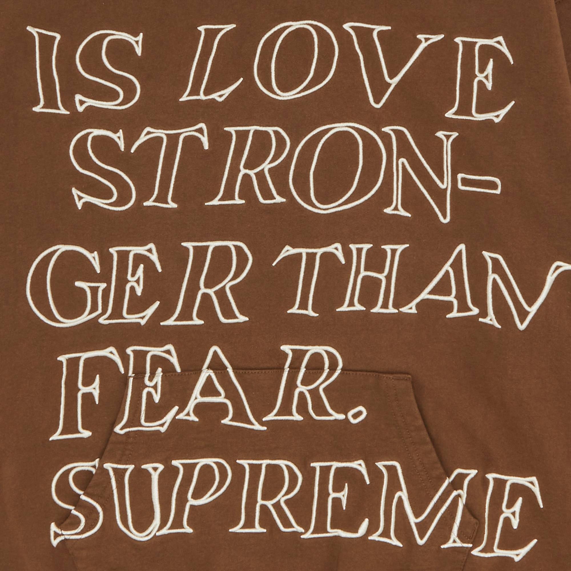 Supreme Stronger Than Fear Hooded Sweatshirt 'Olive Brown' - 2