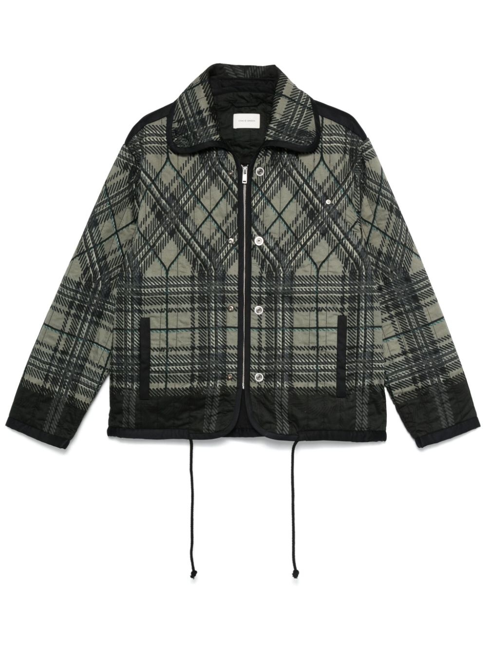 plaid-check quilted jacket - 1