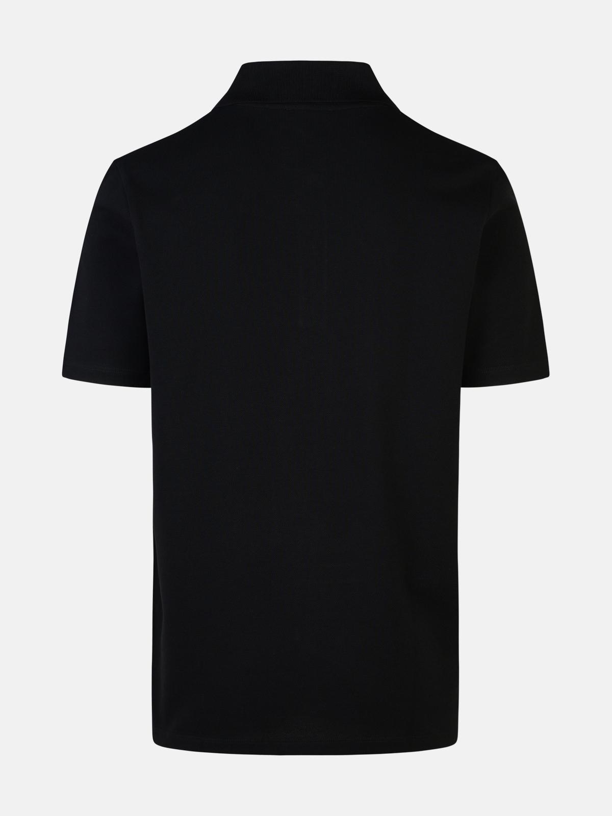 'SIGNATURE' BLACK COTTON POLO SHIRT - 3