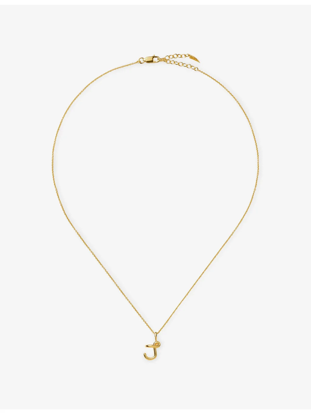 Curly Molten Mini Initial J 18ct Gold Vermeil Necklace - 1