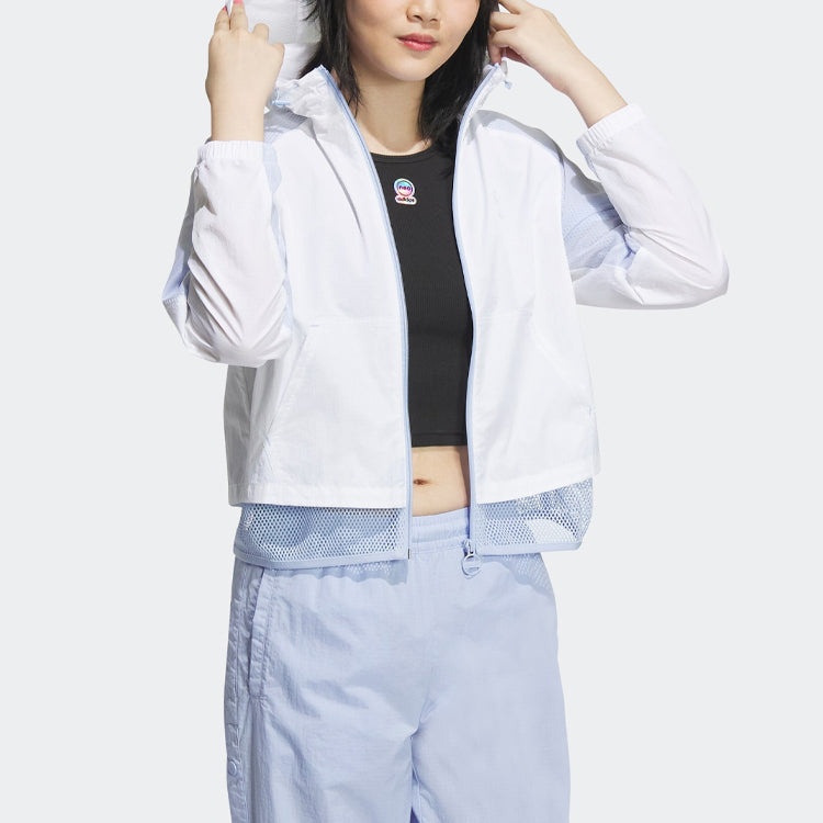 (WMNS) adidas Neo Vbe Windbreaker Jackets 'White Purple' IA6723 - 4