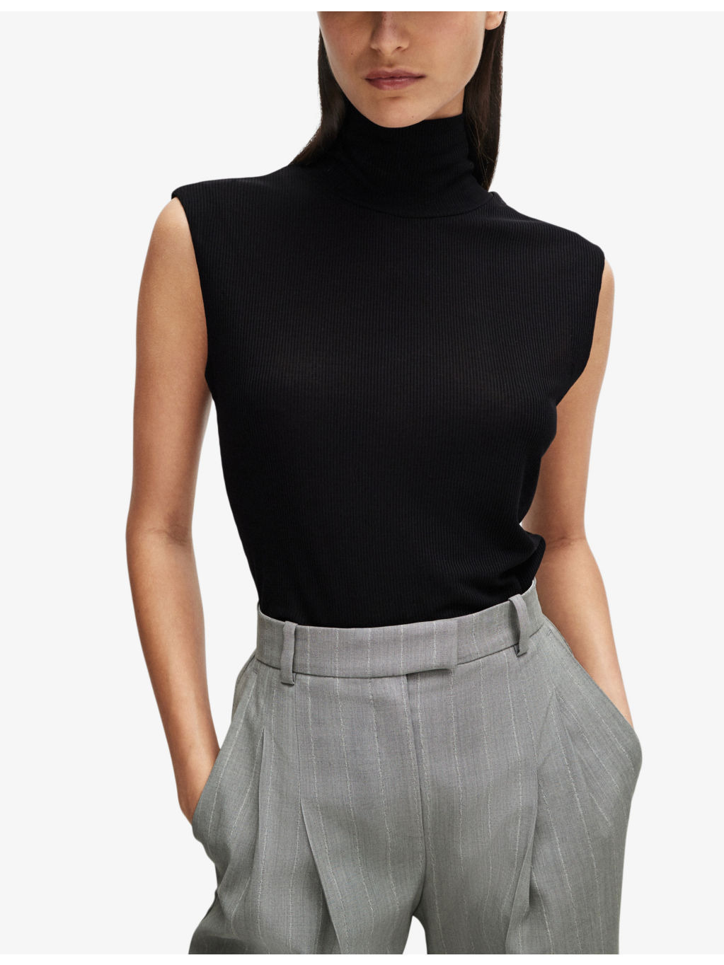 BOSS x Naomi Campbell turtleneck woven top - 5