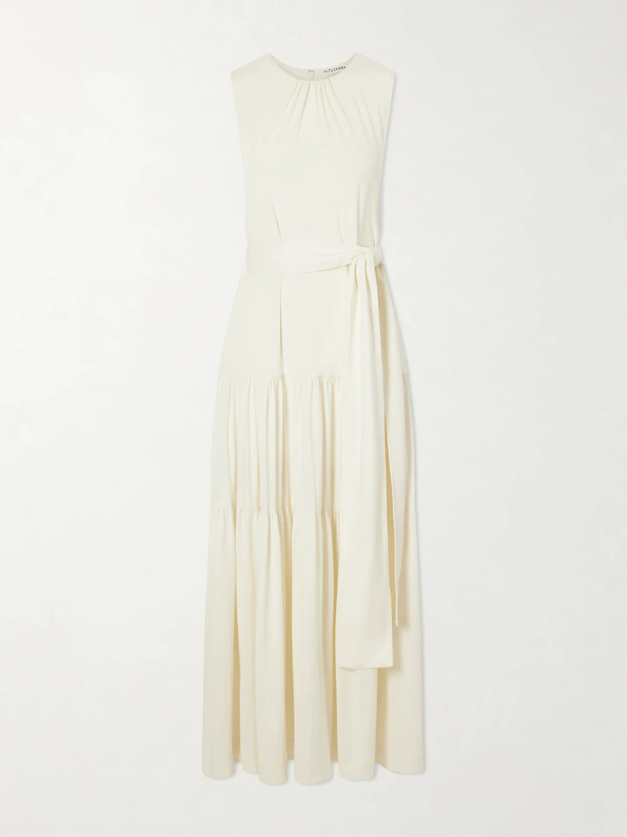Liza Belted Tiered Gathered Jersey Maxi Dress - 1