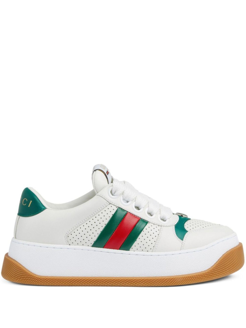 Screener lace-up leather sneakers - 1