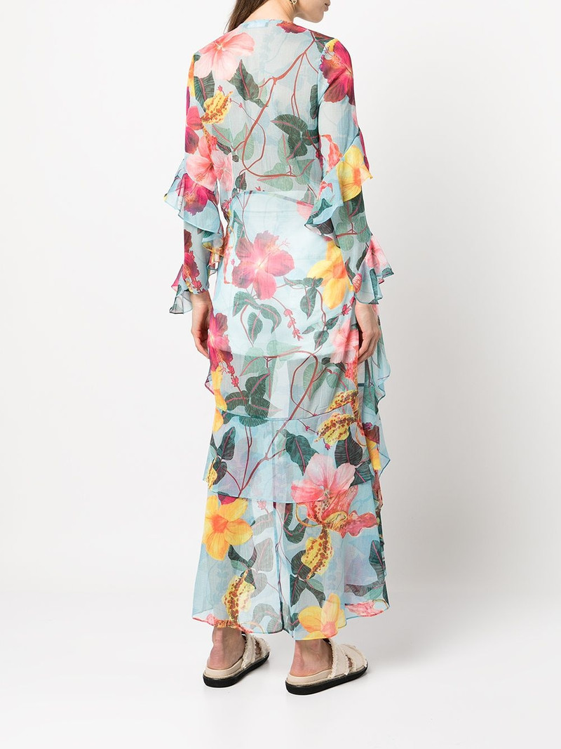 Hibiscus floral-print dip blouse 4
