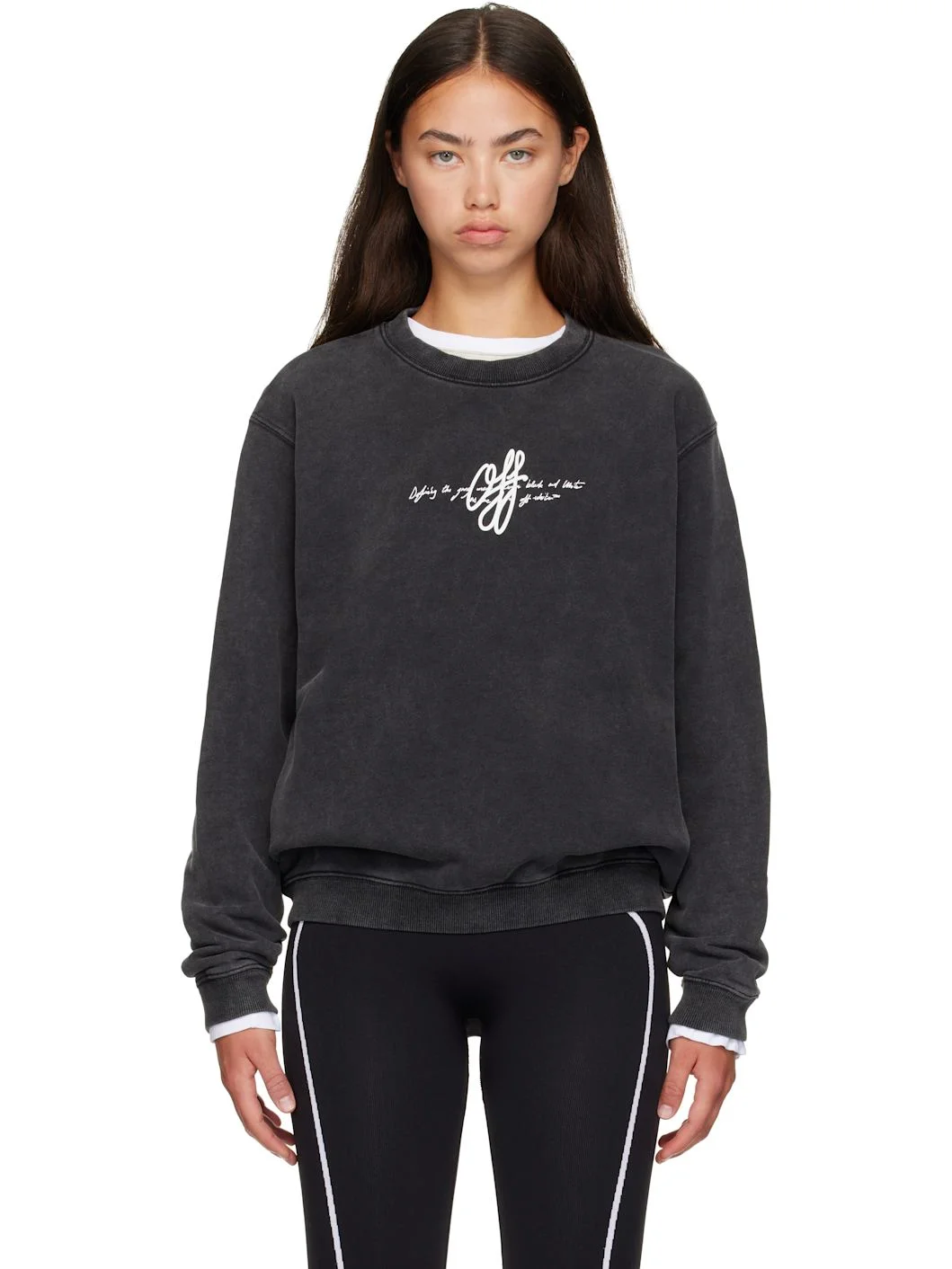 Gray 'Off White' Stroke Sweatshirt - 1