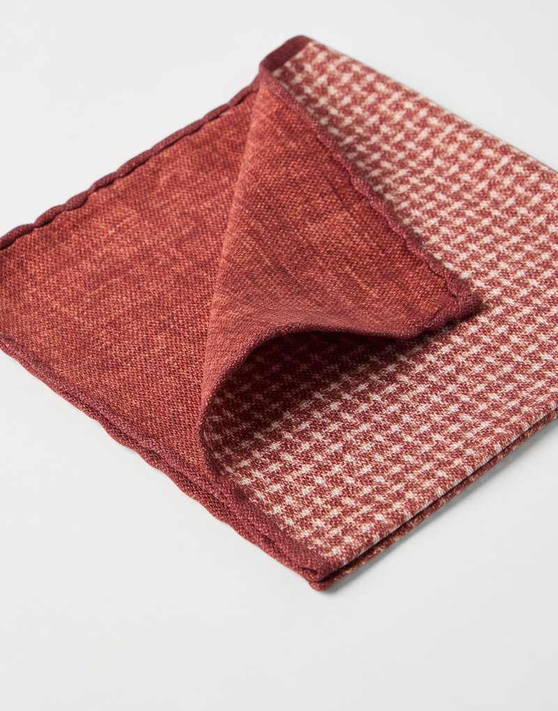 Brunello Cucinelli Silk pocket square with weave design outlook