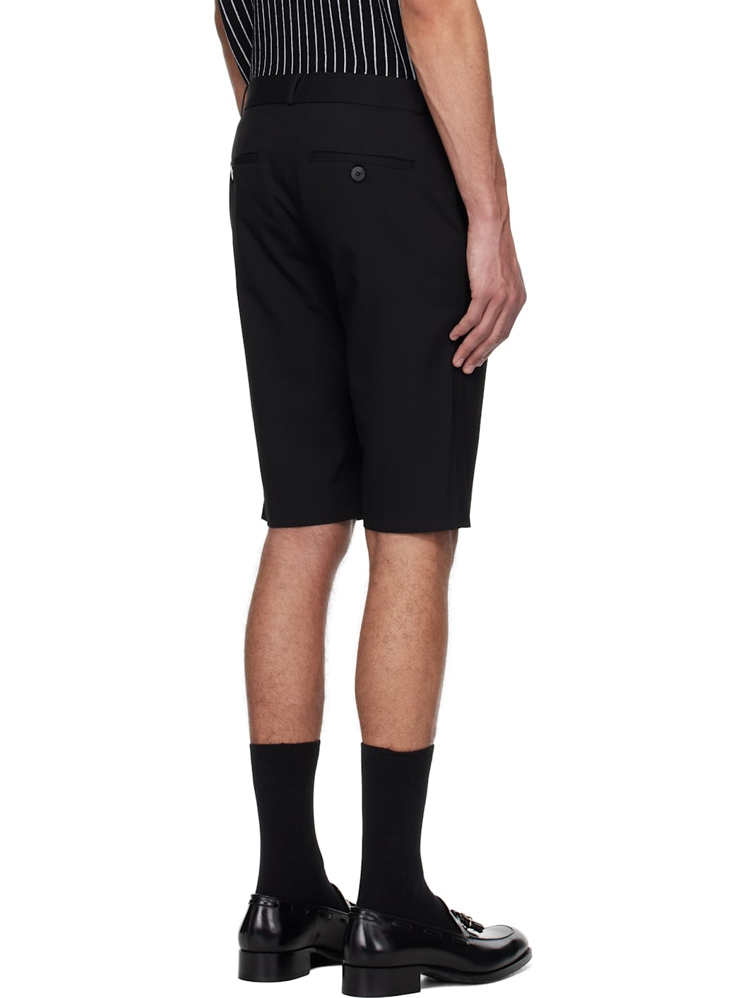 Black Long Tailored Shorts - 3