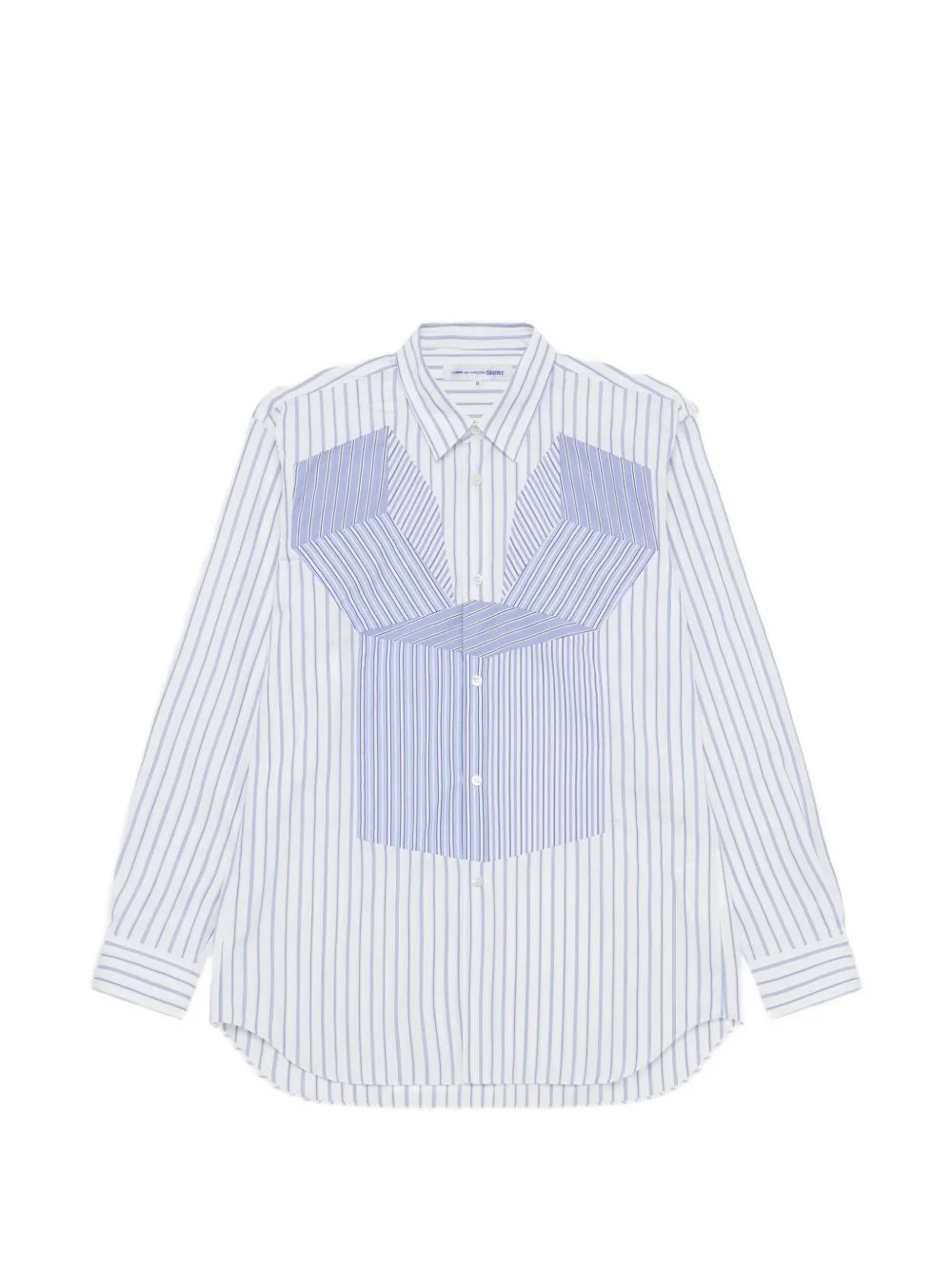 striped panelled shirt - 1