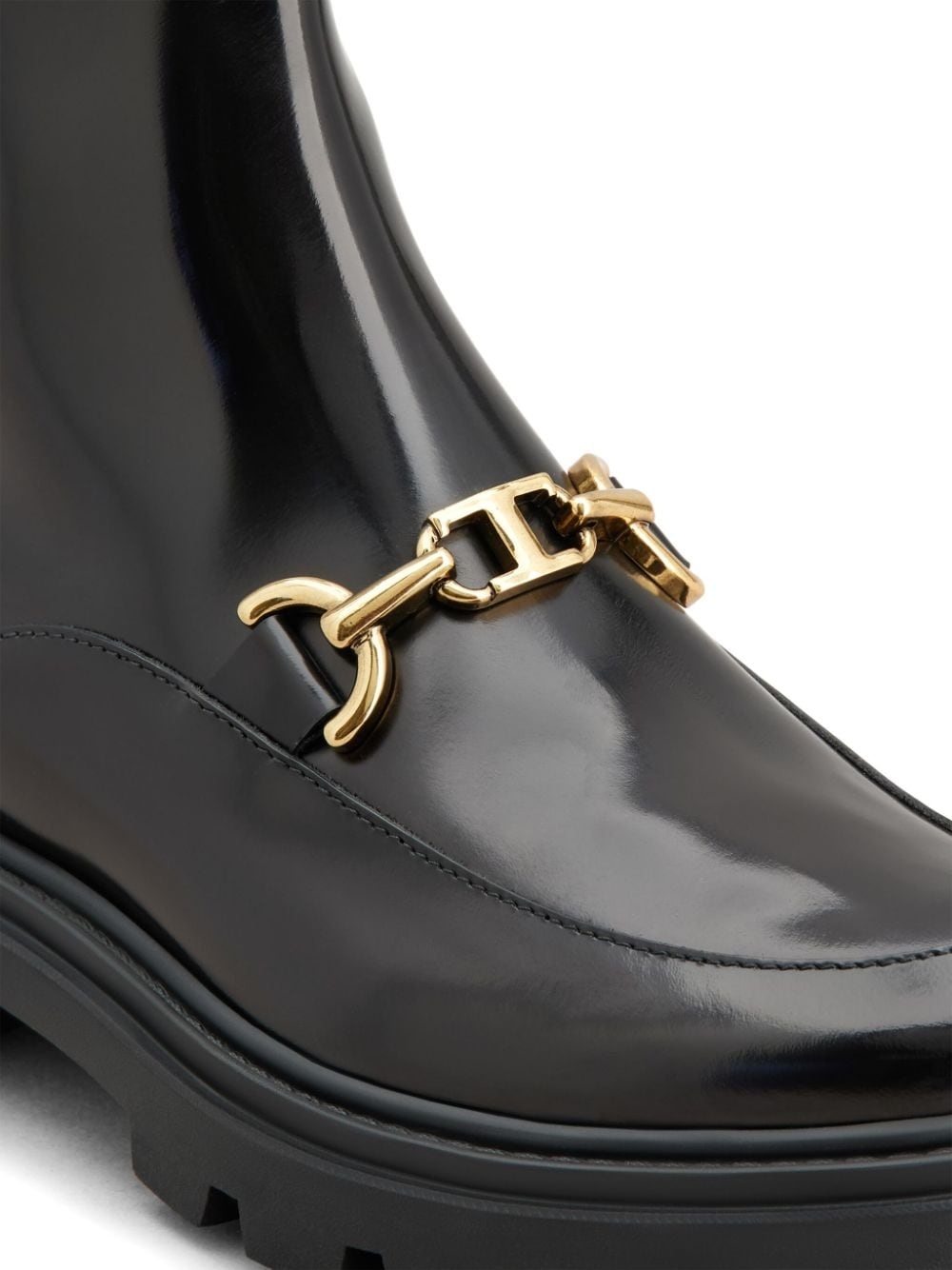 logo-plaque leather ankle boots - 5
