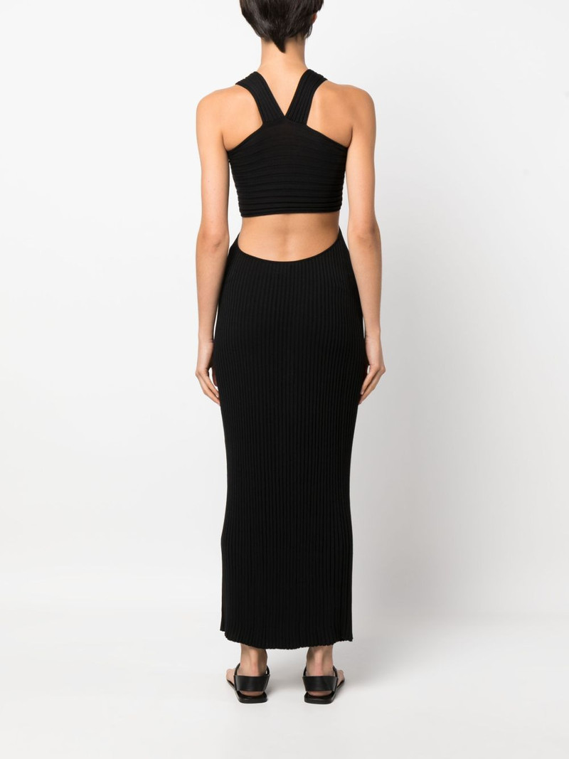gathered ribbed-knit maxi dress 4