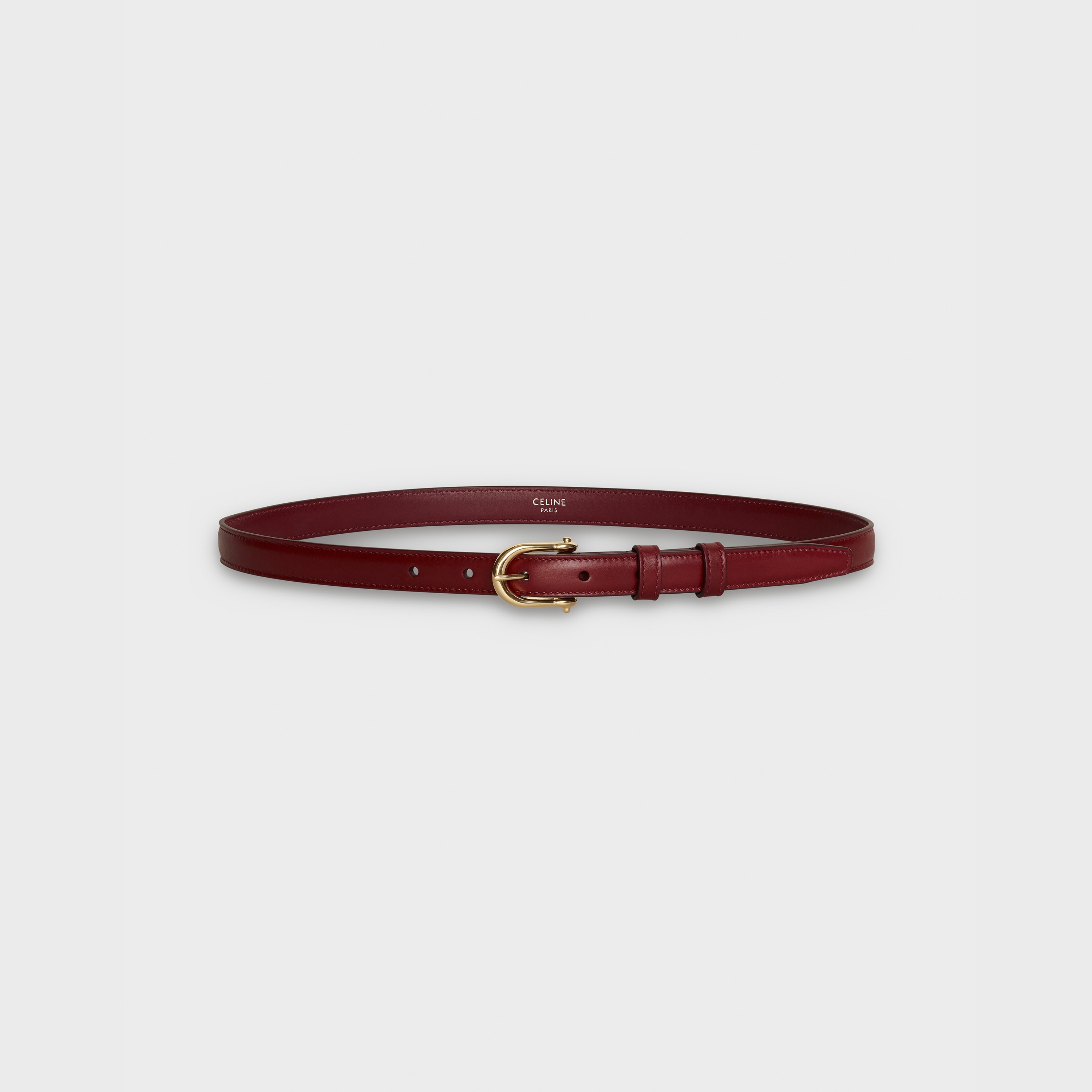 ELEGANT BELT WITH ROUNDED BUCKLE  IN  SMOOTH CALFSKIN - 3