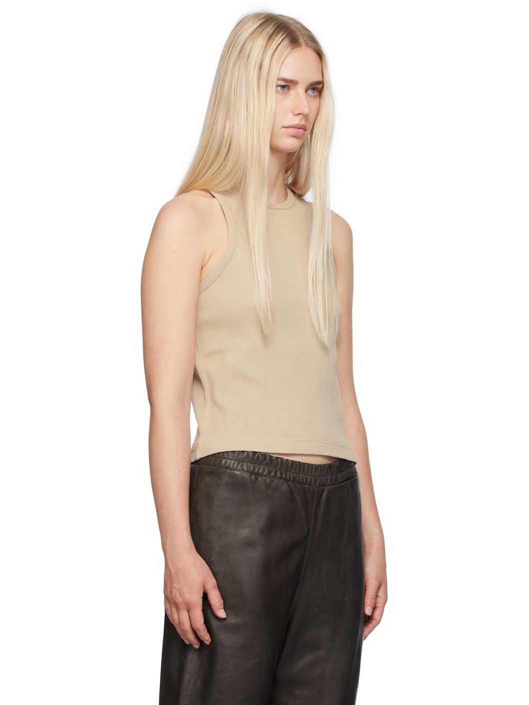 Taupe Garment-Dyed Tank Top - 2