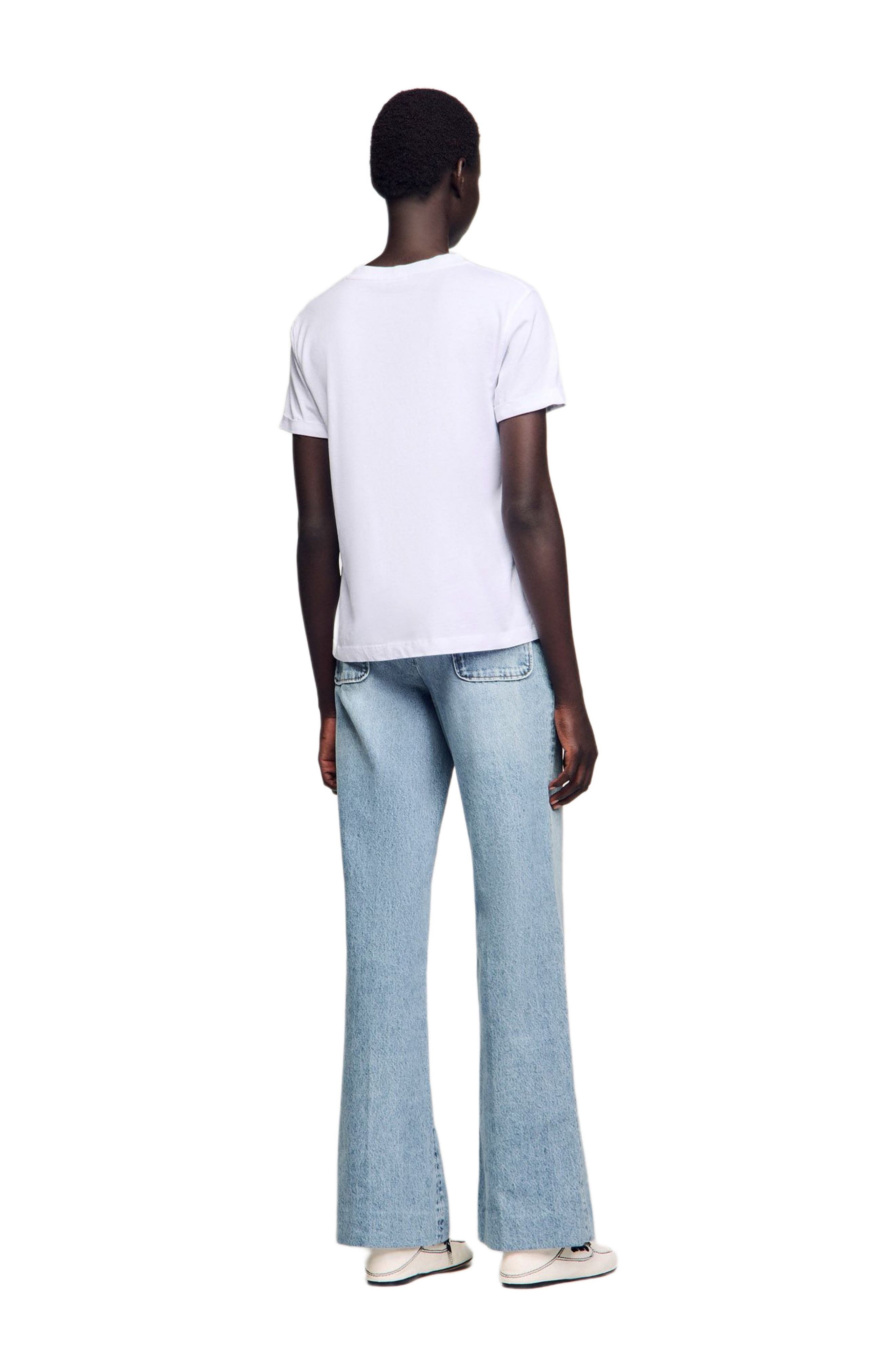 SANDRO Cotton T-shirt with embroidery in White at Nordstrom - 2