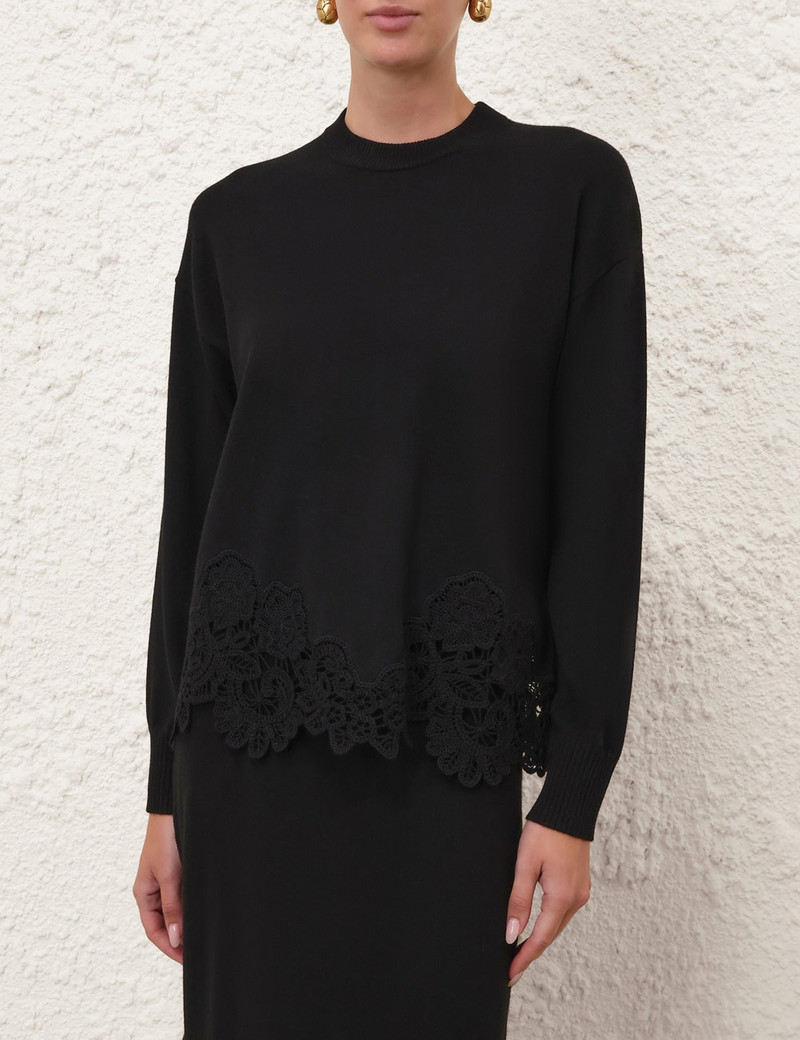 Zimmermann LUNA MERINO LACE SWEATER outlook