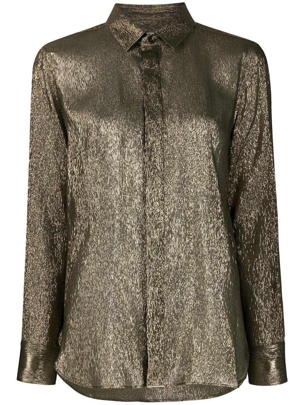 lamé silk shimmering shirt - 1