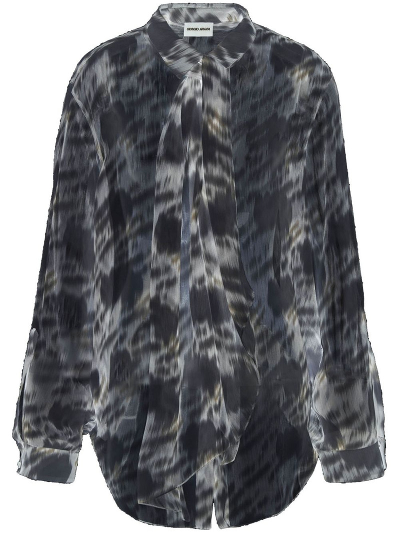 abstract-print silk shirt 1