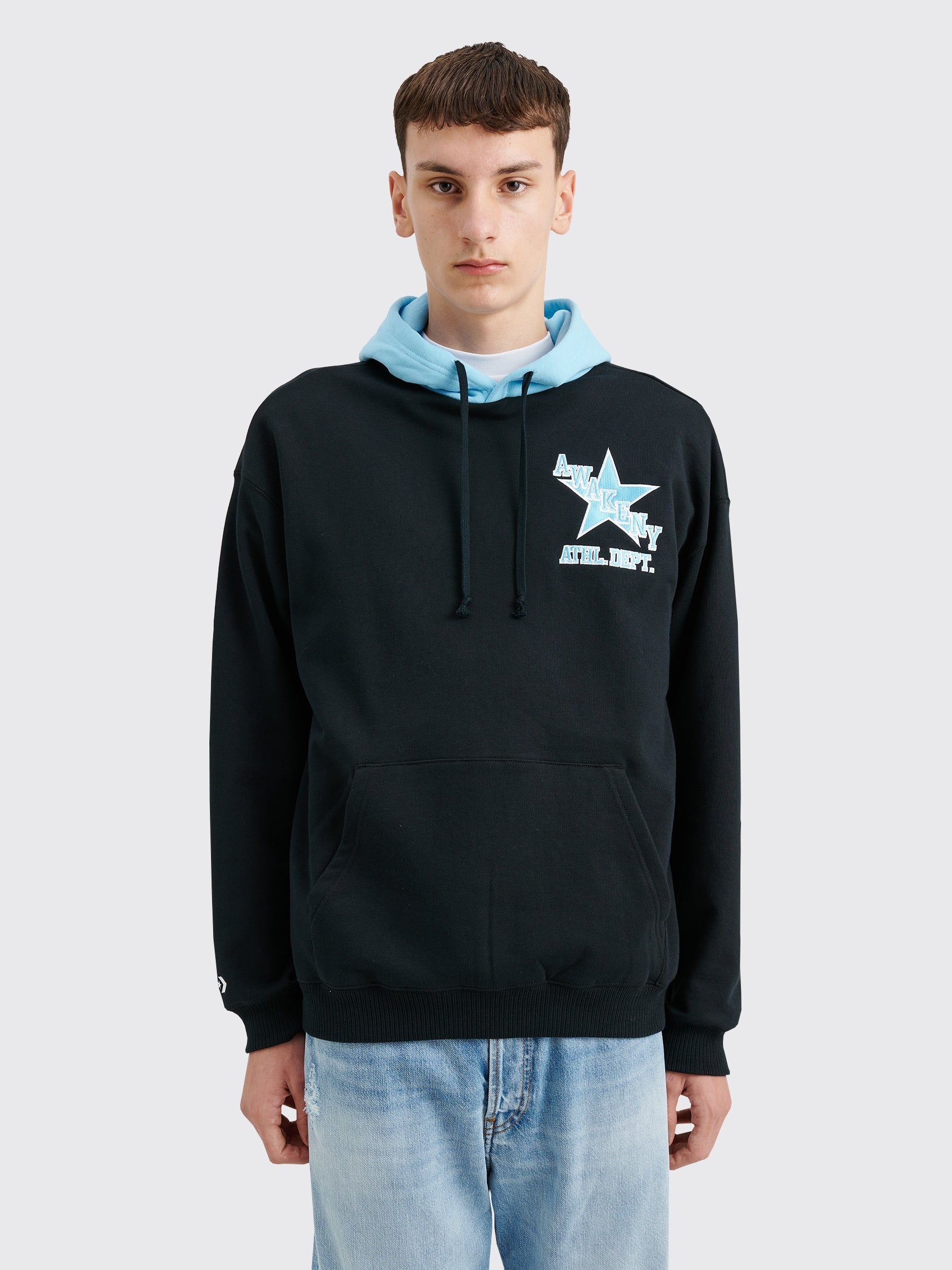 Converse CONVERSE X AWAKE NY SWEATSHIRT HOODIE BLUE BLACK tresbien REVERSIBLE