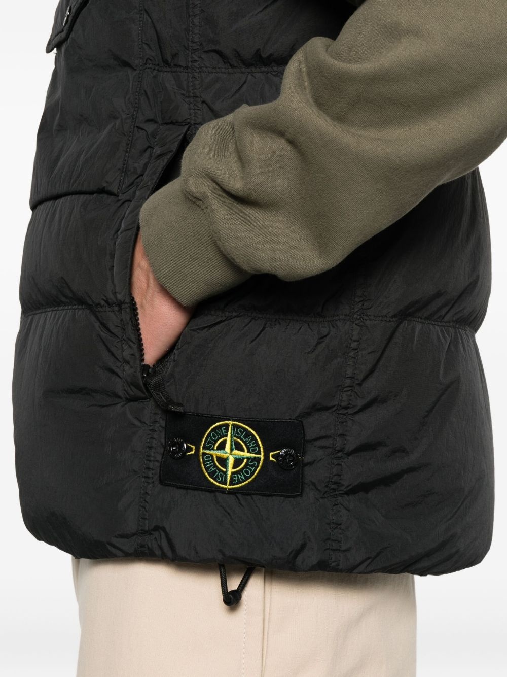 quilted panelled vest - 5