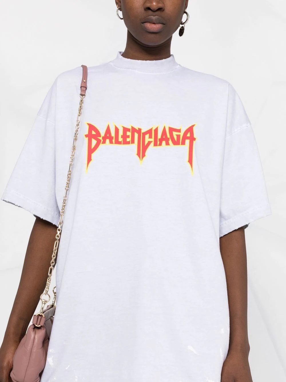 oversized metal logo-print T-shirt - 5