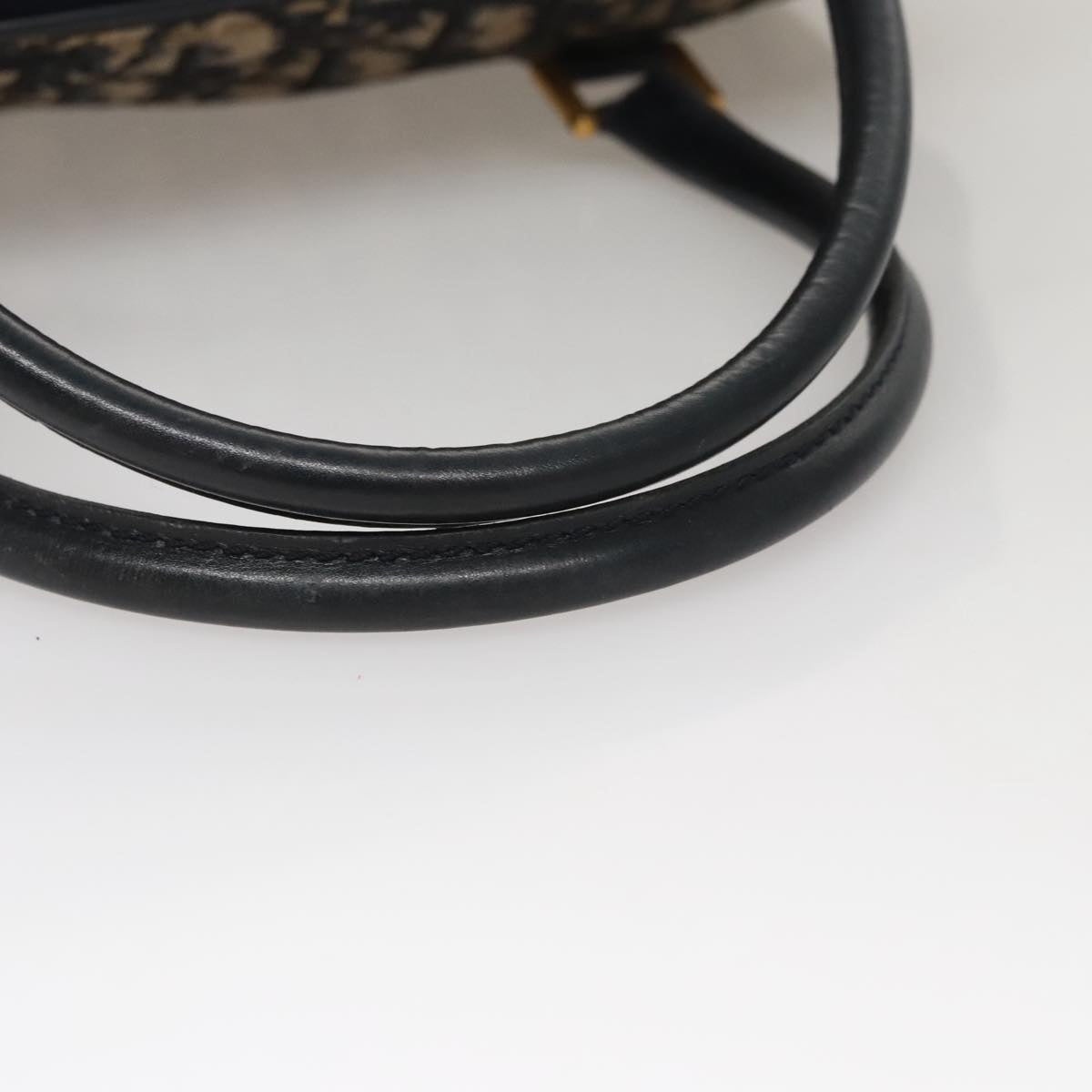 DIOR Trotter Canvas Hand Bag Navy Gold - 8