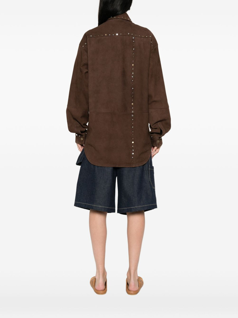 stud-embellishment suede shirt 4