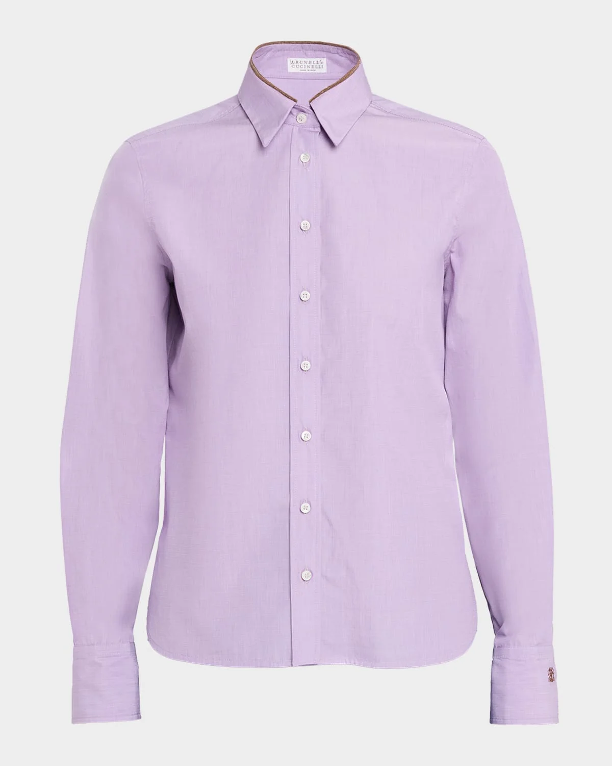 Monili-Collar Chambray Button-Down Shirt - 1