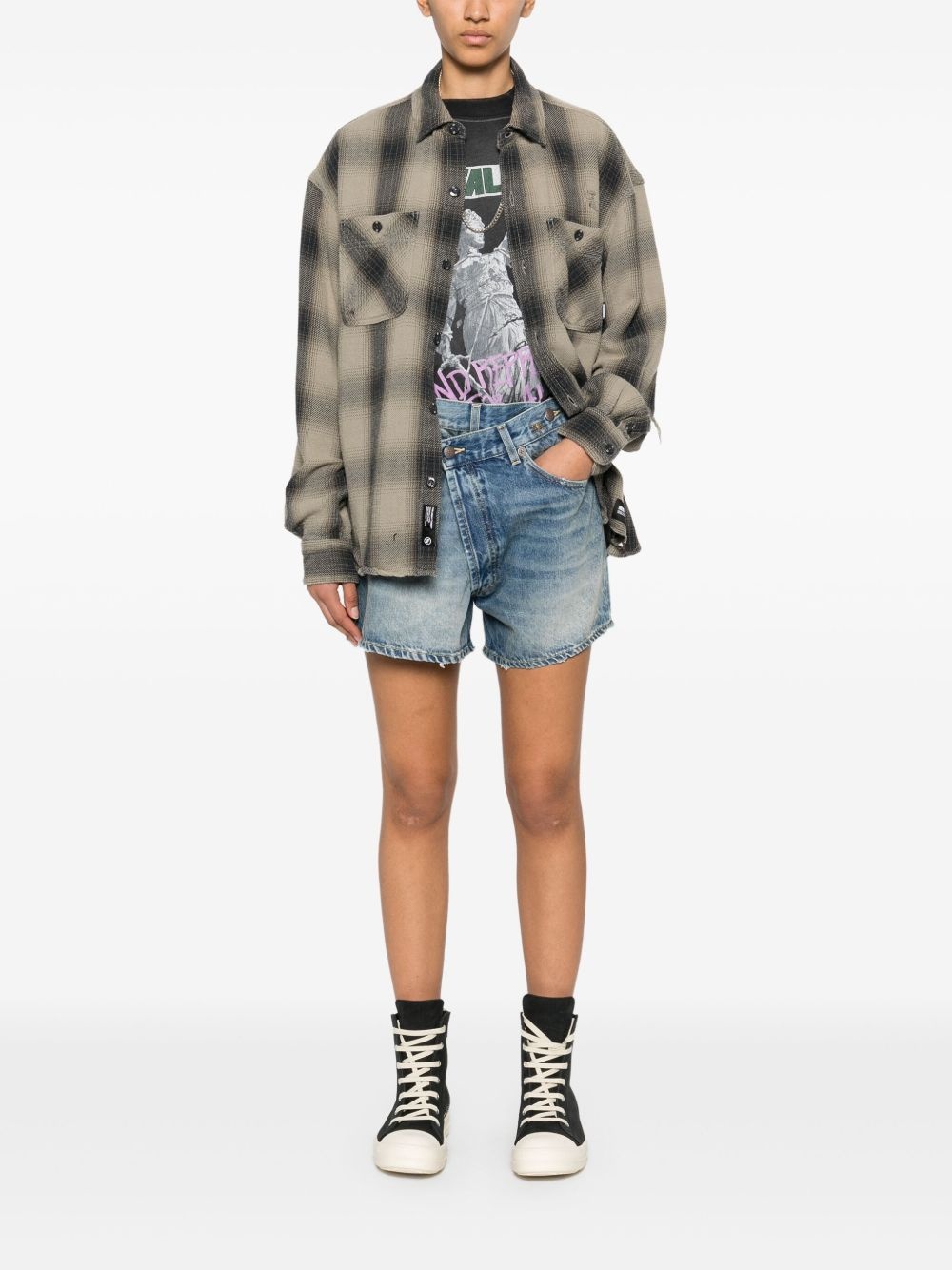 Crossover denim shorts - 2