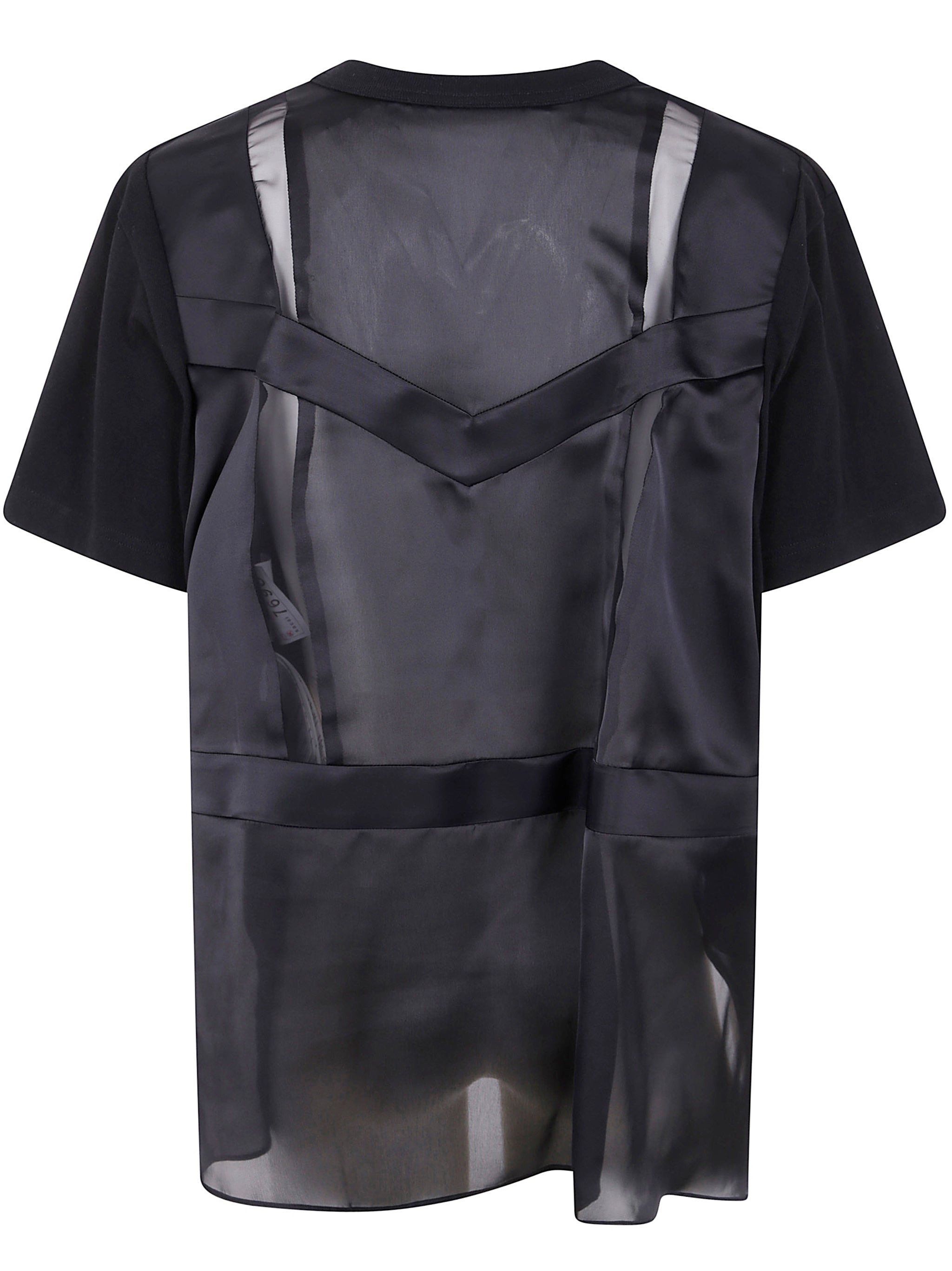 Sacai Women Nylon Twill Mix Cotton Jersey T-Shirt - 2