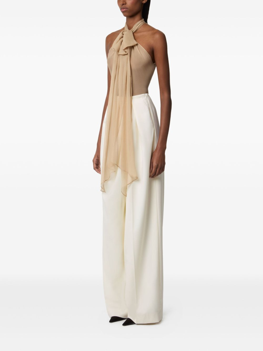 draped wool trousers - 3