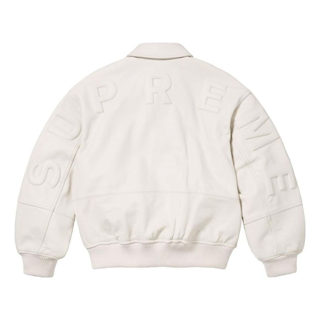 Supreme GORE-TEX Infinium Windstopper Leather Varsity Jacket 'White' SUP-FW23-095 - 2