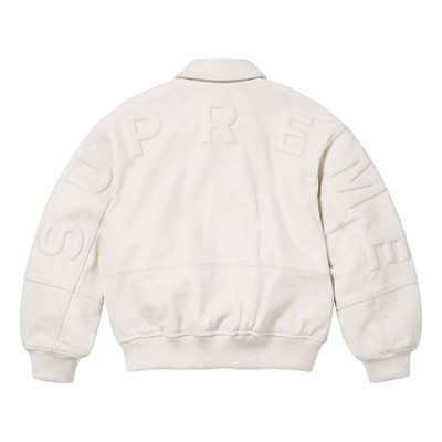 Supreme Supreme GORE-TEX Infinium Windstopper Leather Varsity Jacket 'White' SUP-FW23-095 outlook