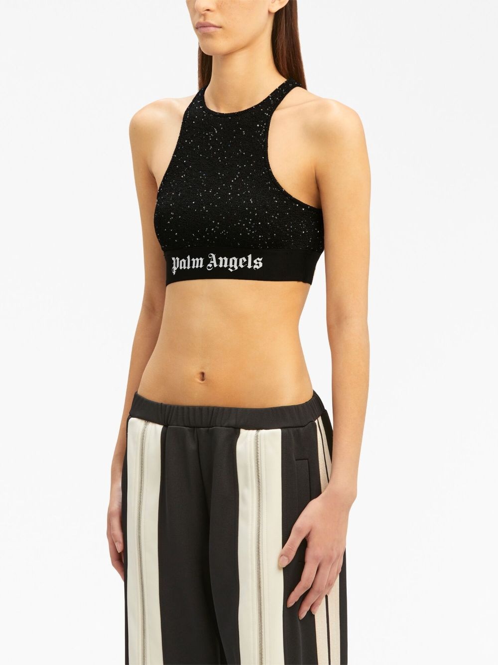 Soiree logo-print crop top - 4