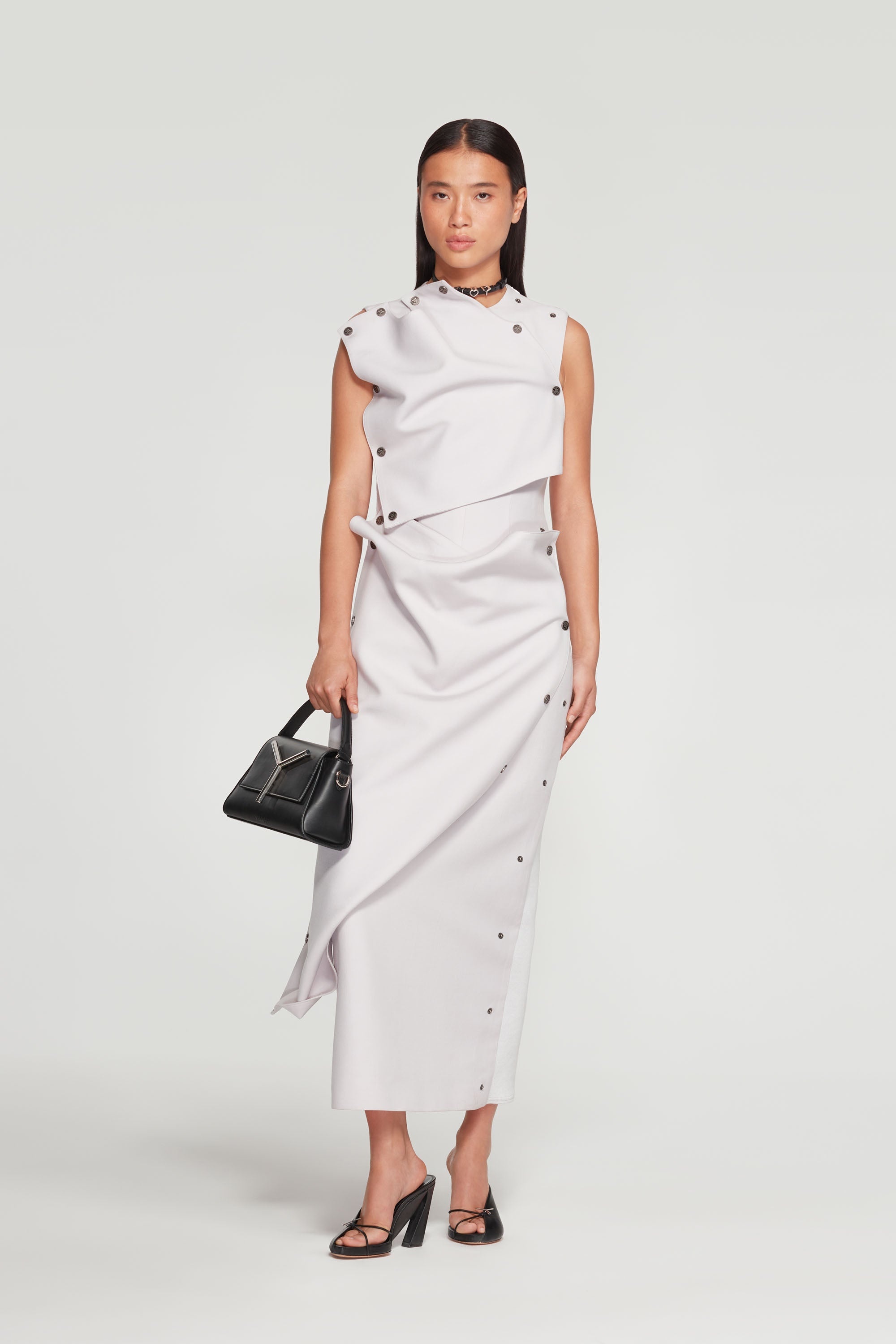 Snap Panel Sleeveless Dress - 2