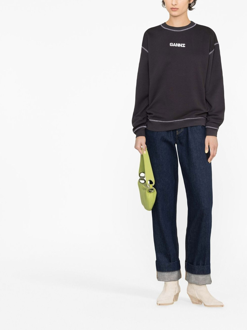 GANNI logo-print long-sleeve T-shirt outlook