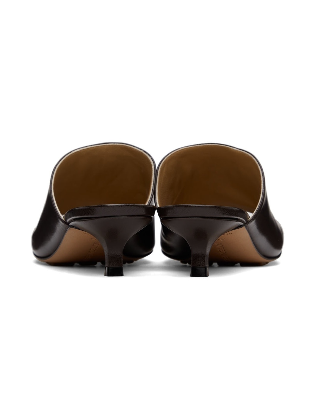 Brown Stretch Mule Sandals - 4