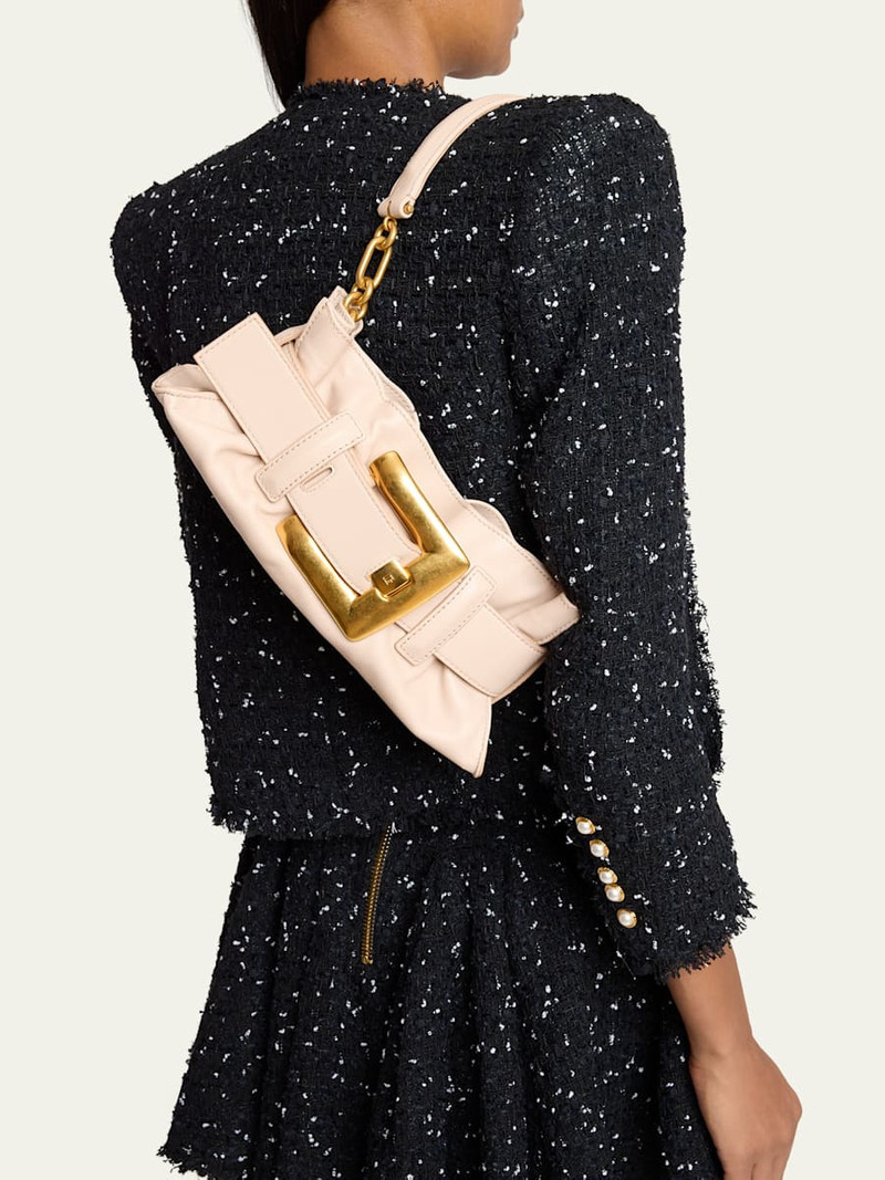 Balmain Anthem Mini Buckle Shoulder Bag in Calfskin Leather outlook