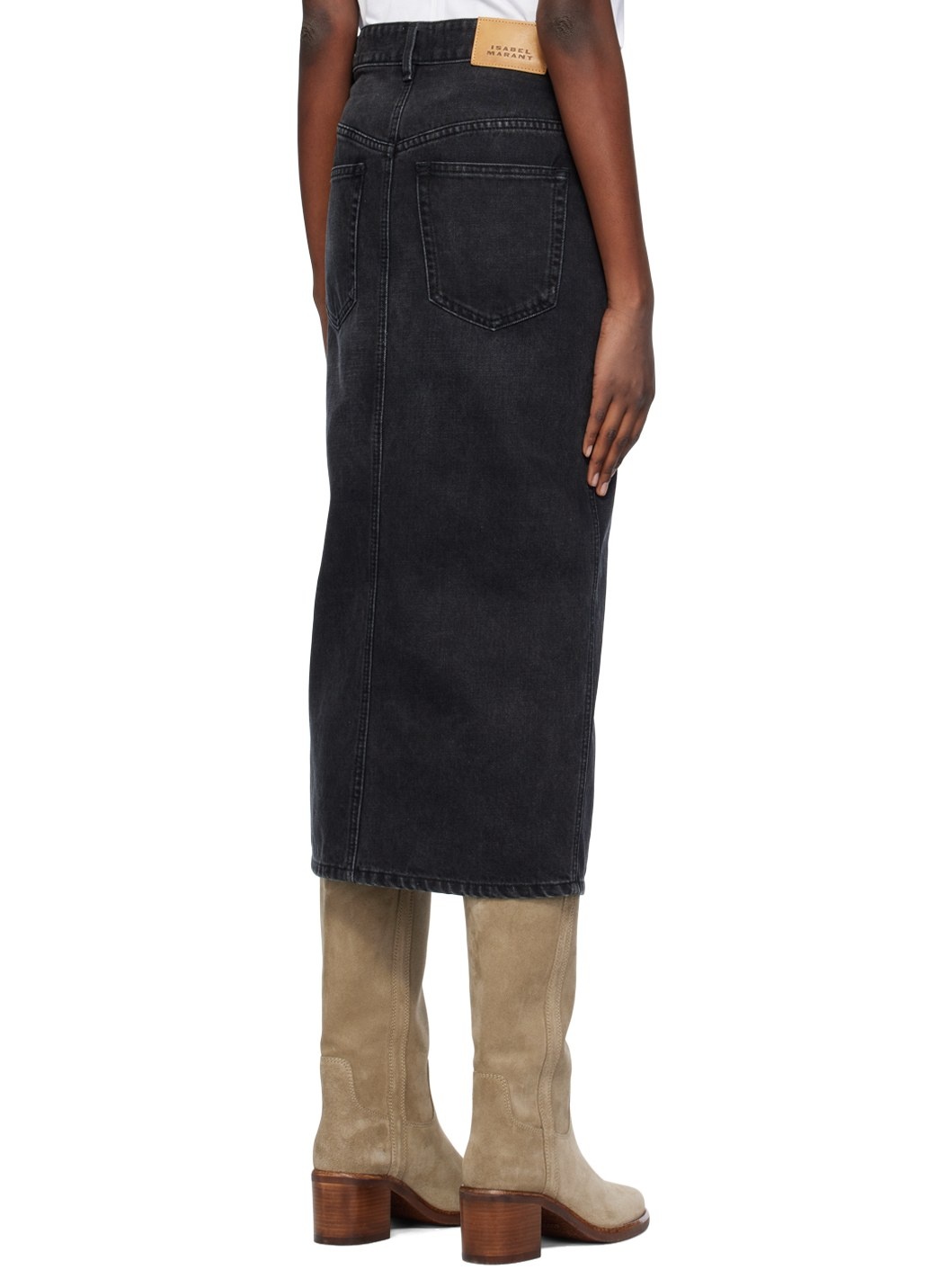 Black Julicia Denim Midi Skirt - 3
