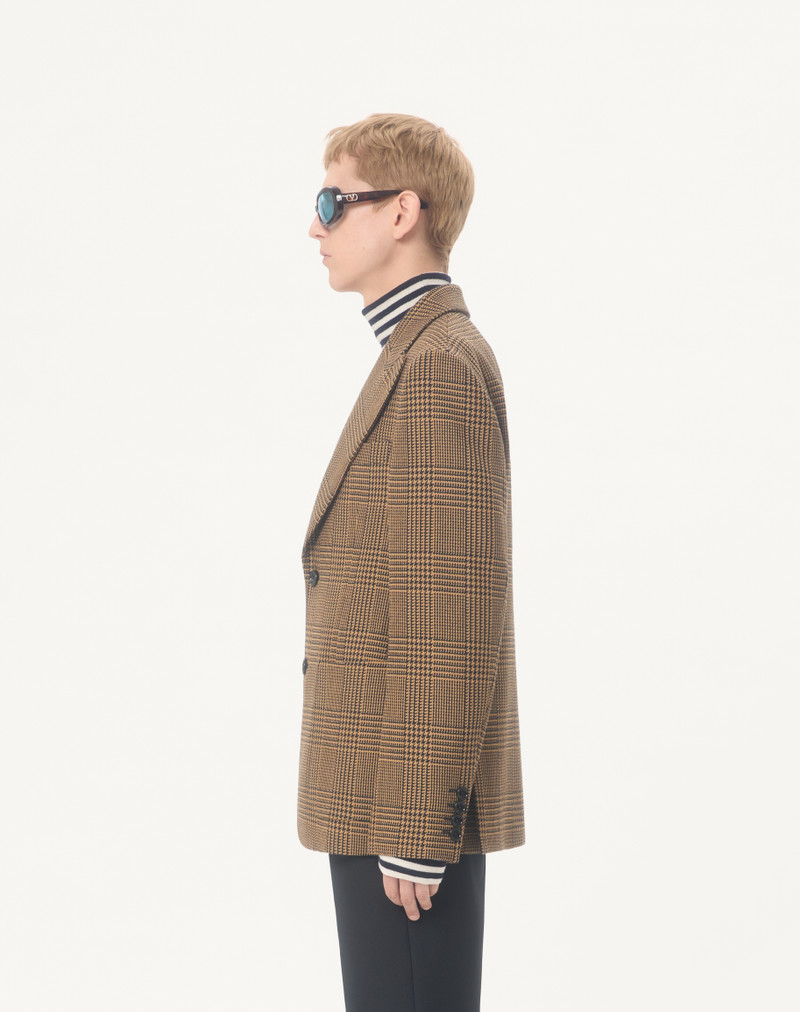 VALENTINO SINGLE-BREASTED WOOL JACKET WITH GLEN PLAID PATTERN 5