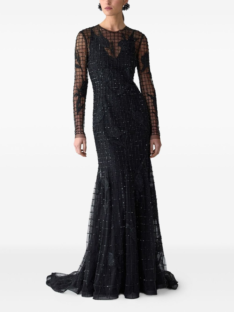 CAROLINA HERRERA embroidered-tulle trumpet gown outlook