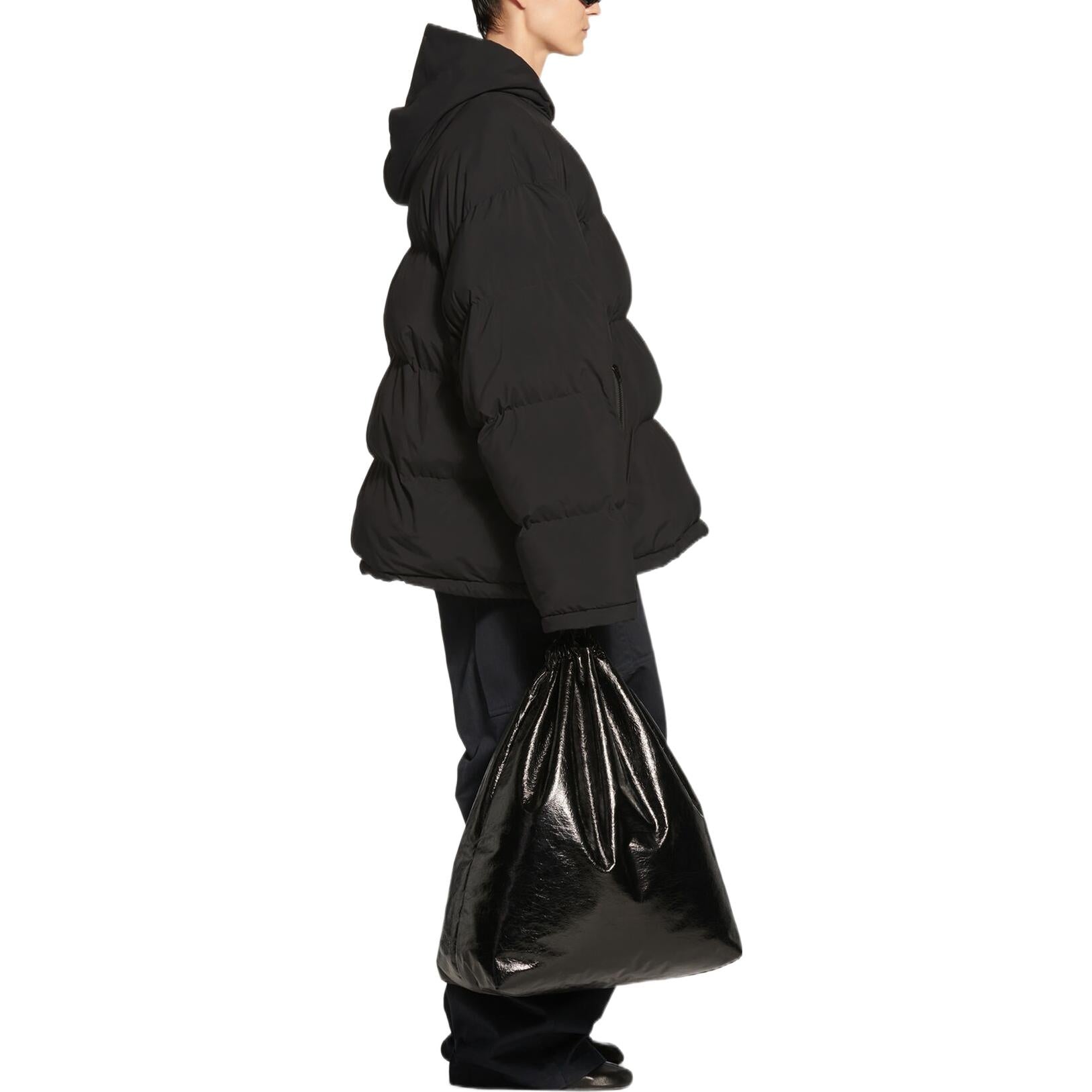 Balenciaga Sporty B Pull-Over Hooded Puffer Jacket 'Black' 720156-TNO45-1000 - 4
