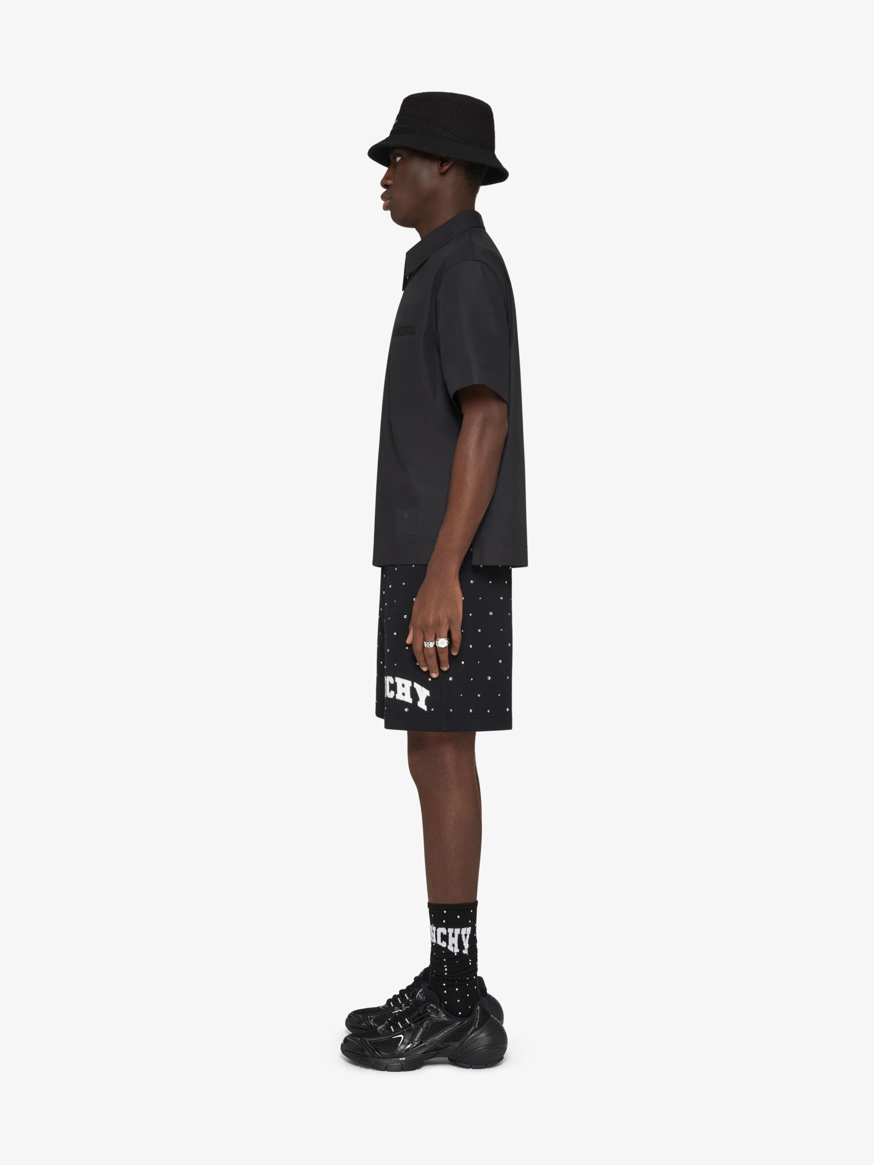 GIVENCHY COLLEGE BERMUDA SHORTS IN FELPA WITH RHINESTONES - 3