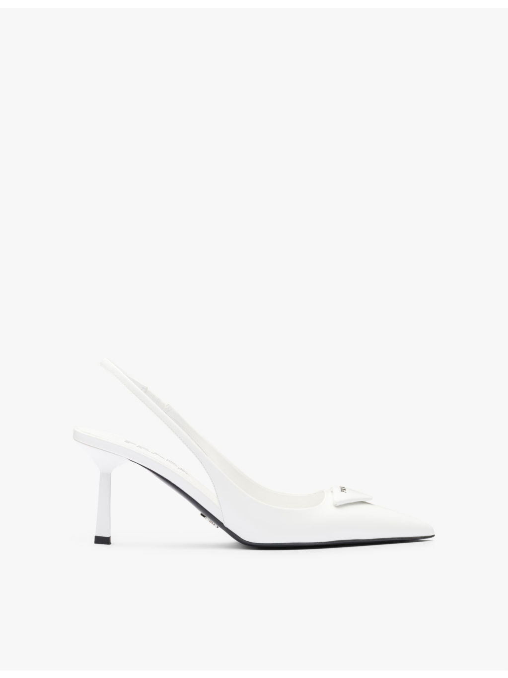 Logo-plaque slingback heeled leather pumps - 1