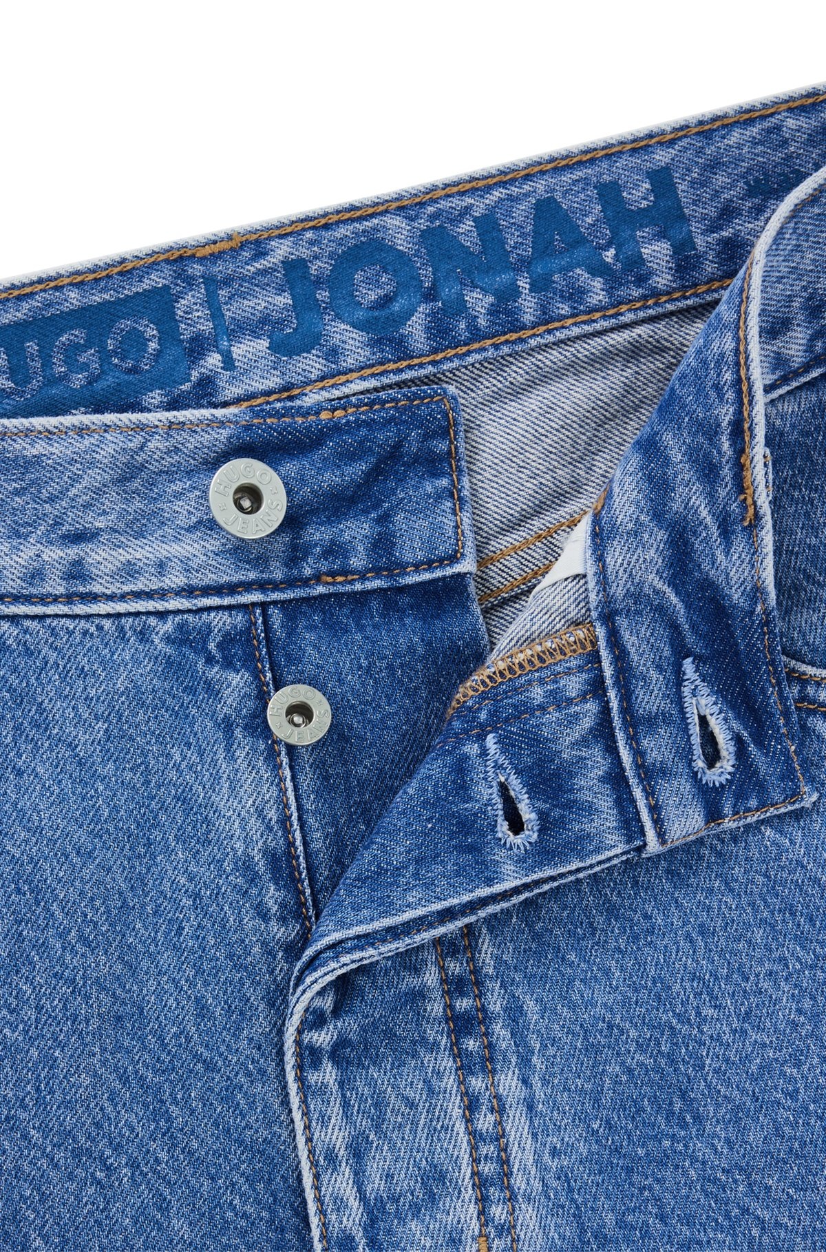 REGULAR-FIT JEANS IN BLUE STONEWASHED DENIM - 6