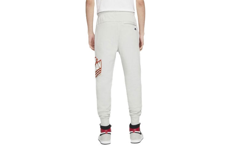 Men's Air Jordan Funny Printing Fleece Lined Sports Pants/Trousers/Joggers Light Grey DC9609-097 - 5