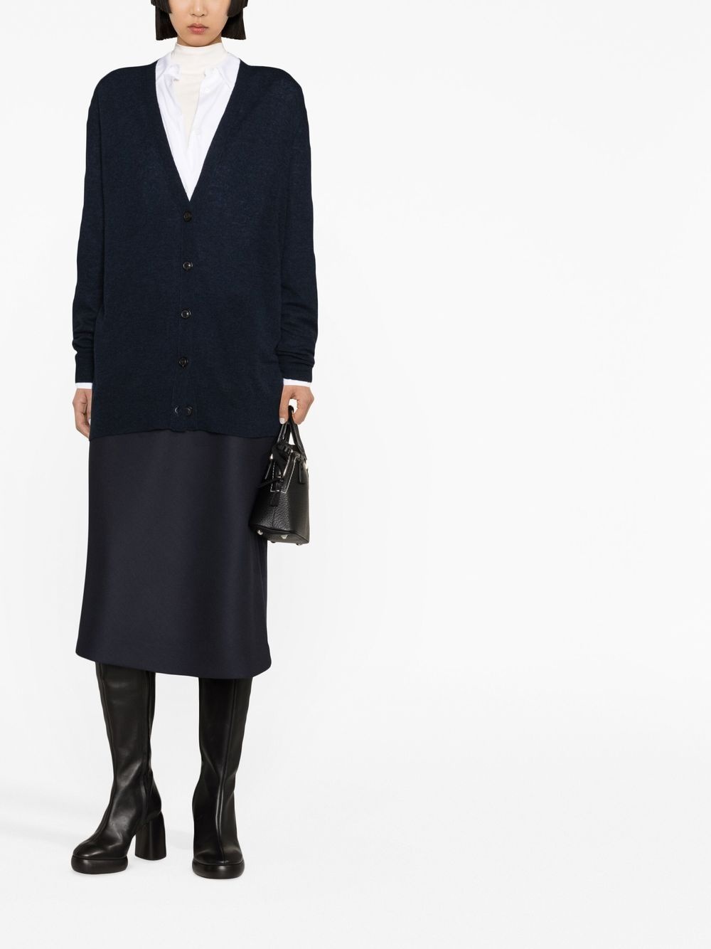 V-neck long-sleeve cardigan - 2