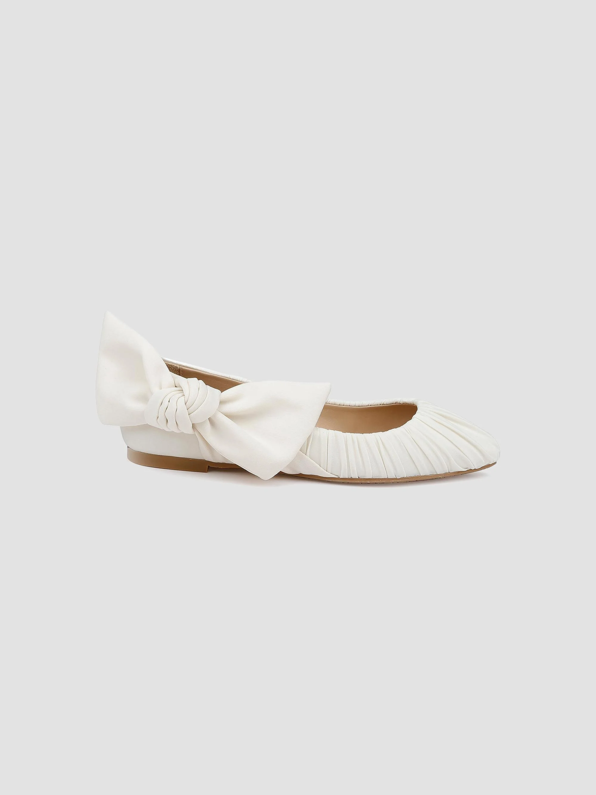 Women's Valyn Satin Ballet Flats - Ivory Fabric - 1