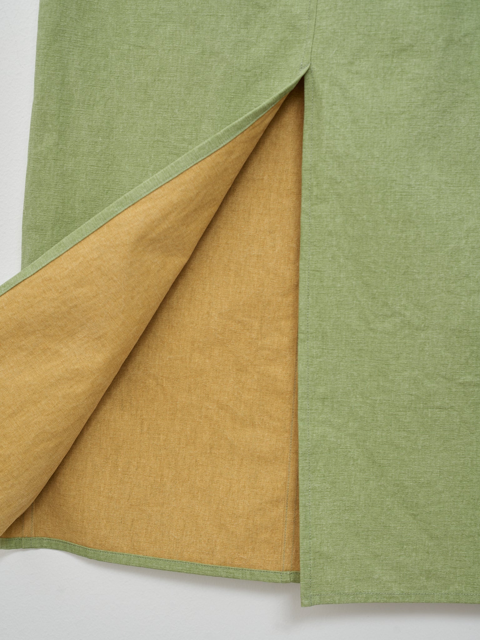 Washed Hard Twist Canvas Skirt - Green - 5