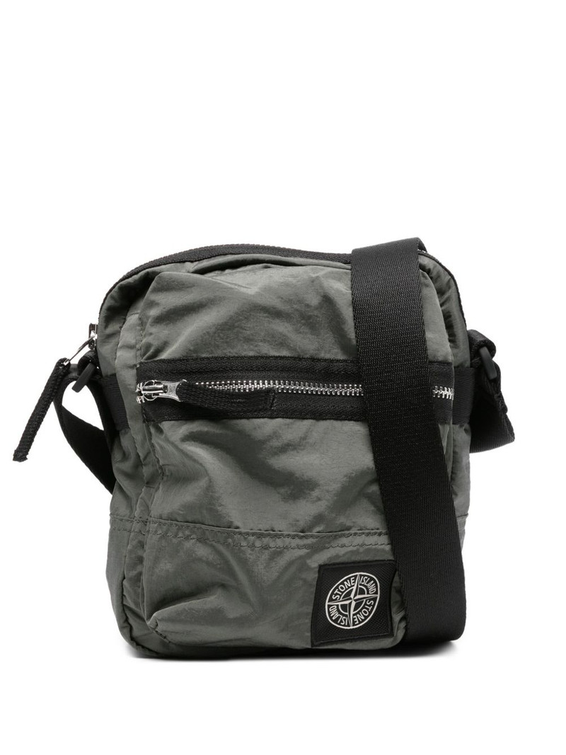Stone Island zip-fastening messenger bag outlook