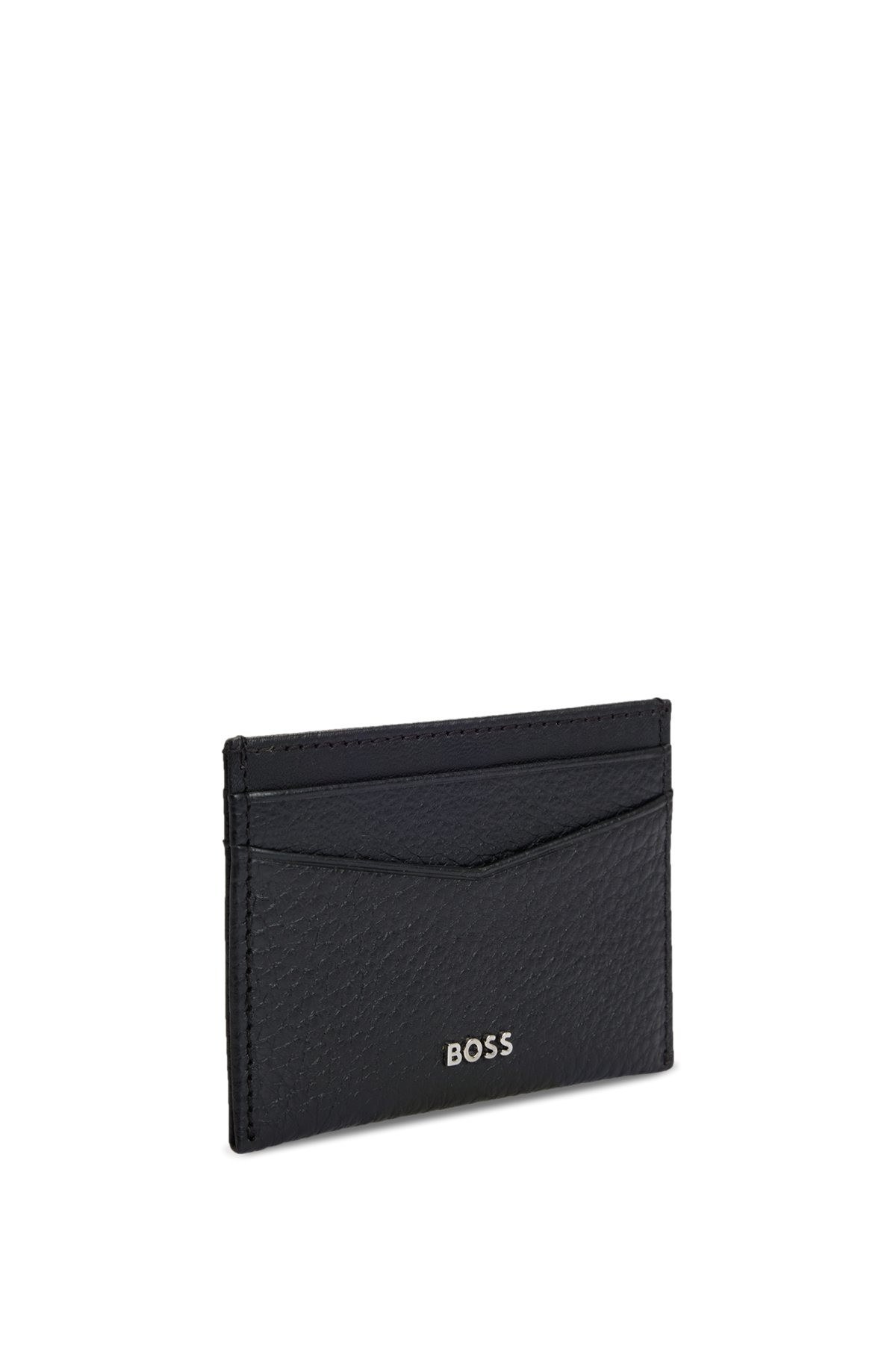 GRAINED-LEATHER CARD HOLDER WITH LOGO LETTERING - 4